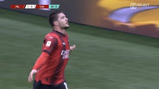 Gol Luka Jović 10 Milan vs Cagliari Highlights Copa Italia [upl. by Emelita]