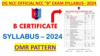 🔴 NCC New OMR Syllabus  2024  NCC B Certificate New Syllabus 2024  NCC B Exam OMR Syllabus Hindi [upl. by Bigner]