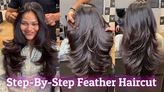 How To Feather Haircut  Forward Graduation Haircut  Layer Haircut  Haircut tutorial  hairs [upl. by Yelnahs]