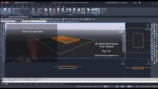 3D Gable Roof House Model Tutorial in AutoCAD  Part 07 [upl. by Kinney]