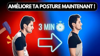 CORRIGER SA POSTURE en 3 min et DIMINUER MAL DE DOS DOS VOÛTÉ et ÉPAULES EN AVANT [upl. by Assillam]