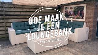 Een loungebank of hoekbank maken van steigerhout [upl. by Ramah544]