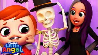 SKELETON IN THE HOUSE HALLOWEEN  Animal Learning Videos  Little Angel Kids Songs amp Nursery Rhymes [upl. by Nesto607]