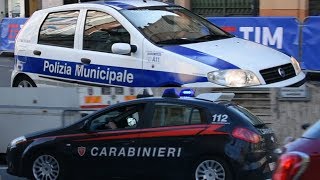 Carabinieri e Polizia Locale in sirene durante il Festival di Sanremo [upl. by Legir]