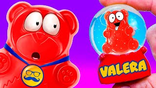 CÓMO HACER UNA BOLA DE OSO DE NIEVE Y VALERA EL OSO GELATINOSO [upl. by Amaleta]