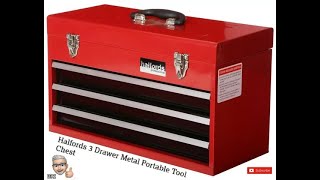 Halfords 3 Drawer Metal Portable Tool Chest [upl. by Picker]