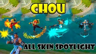 Mobile Legends Chou All Skin Spotlight [upl. by Aronow]