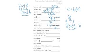 UIL Number Sense Test 2013 A [upl. by Anstice]