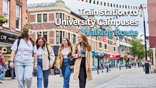 Walking Route  Worcester Foregate Street train station to St Johns Campus and City Campus [upl. by Konikow365]