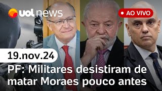 Plano para matar Lula e Moraes Flávio Bolsonaro ironiza Braga Netto envolvido  ao vivo  UOL News [upl. by Akiv]