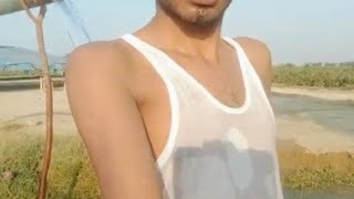 tubewell bathing and swimming  village bathing aj hum bor par nahnay gaye  pani bhot thnda taha [upl. by Edholm]