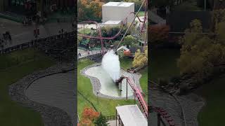 The splash down on Diamondback at Kings Island is a spectacular end to a roller coaster ride [upl. by Auqinal396]