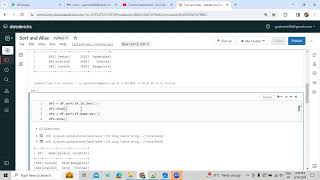 67Overview on How to use Sort and Alias and Like in Databricks using PySpark in Telugu [upl. by Donoghue135]