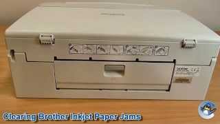 Clearing a Paper Jam in a Brother Inkjet Printer [upl. by Nefets]