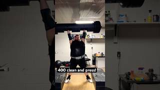 400 log clean and press strongman loglift logpress pr motivation weighlifting [upl. by Barbra]