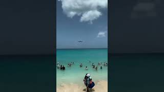 st martin airport plane landing  Princess Juliana International Airport beachlanding aviation [upl. by Casteel]