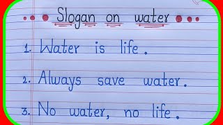 Slogan on save water in English slogan on water conservation in Englishsave water slogans [upl. by Mable]