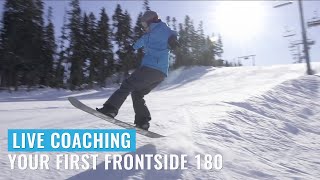 Live Coaching Your First Frontside 180 [upl. by Ecnadnak296]