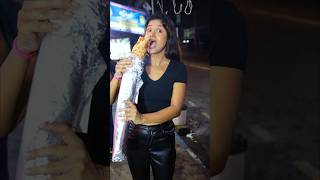 EATING INDIAS BIGGEST ROLL 😳 shorts foodchallenge [upl. by Olzsal181]