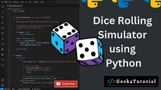 Build a Dice Rolling Simulator in Python  Python Projects for Beginners  2024 [upl. by Haggi]