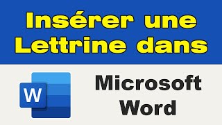 Comment faire une lettrine sur Word [upl. by Beall45]