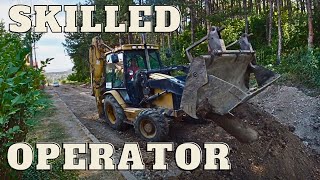 CATERPILLAR 432D Backhoe Loader Repairing The Road [upl. by Fatsug]