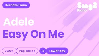 Adele  Easy On Me Lower Key Piano Karaoke [upl. by Aynekal645]