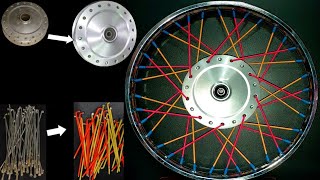 motorcycle wheel spokes covered with heat shilling tub [upl. by Mw889]