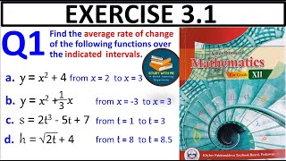 Exercise 31 Question 1 class 12 Maths New KPK Book  Ex 31 Q No 1 Differentiation Study With Me [upl. by Kei]