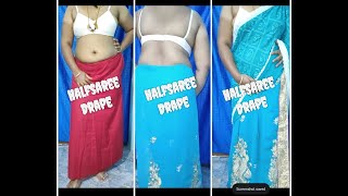 How to wear Half saree wearing style with net dupatta Half saree draping with dupattaAkshita [upl. by Yanetruoc853]