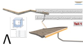 Allplan AddOn Siedlungswasserbau  Entwässerungsrinne planen [upl. by Den]