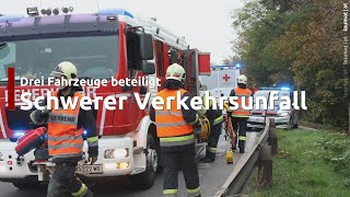 Drei Verletzte bei Crash zwischen drei Fahrzeugen auf Wiener Straße in WelsWaidhausen [upl. by Ddahc420]