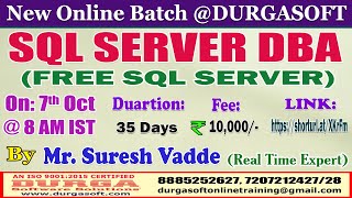 SQL SERVER DBA Online Training  DURGASOFT [upl. by Amory]