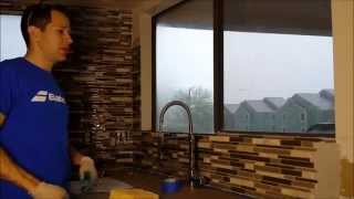 How tile a kitchen backsplash glass tile tons of tips [upl. by Aihseyt]