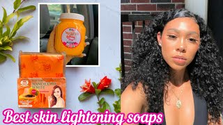 10 best lightening soaps for a glowing skin Top whitening soaps [upl. by Nongim751]