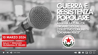 Presentazione del Collettivo Comunista quotGiovanni Pescequot e Resistenza Popolare [upl. by Salena611]