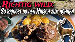 Hirschbraten aus dem Dutch Oven  So bringst du den Hirsch zum röhren [upl. by Eugaet]