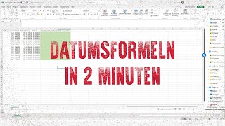 Excel Jahr Monat Kalenderwoche und Wochentag in 2 Minuten [upl. by Chavey82]