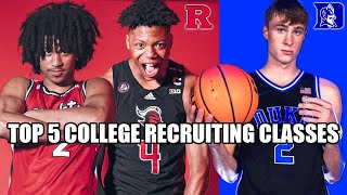 TOP 5 COLLEGE BASKETBALL RECRUITING CLASSES [upl. by Herman]