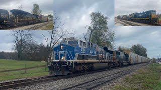 3 trains at Horse Cave  CSX 3194 with an awesome RS5T  CSX 1967  2 sister LTEX switchers [upl. by Lose]