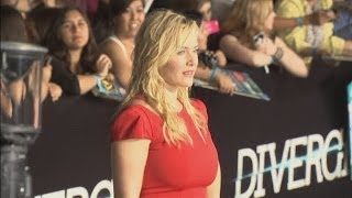 Kate Winslet shows off AMAZING postpregnancy figure at Divergent premiere [upl. by Maiah]