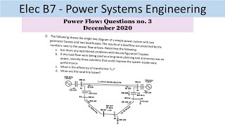 PEO solve examples ELEC B7 Power Flow Question no 3 [upl. by Nana302]