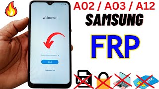 Samsung A02A03A12 Frp Bypass 2024  Google Account Remove  Fix Package Disabler Failed New Update [upl. by Akram891]