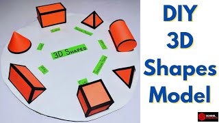 How To Make 3D Shapes Model For School Project  DIY 3D Shapes Model For Maths Project [upl. by Cohberg]