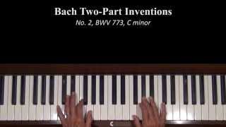 Bach TwoPart Inventions No 2 Piano Tutorial [upl. by Annahc]