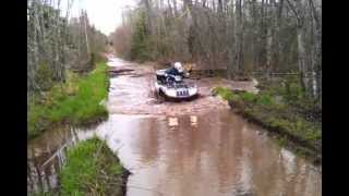 Arctic Cat 700 TRV  Near Hillsborough NB  going through some trail waters [upl. by Alyac]