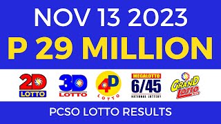 Lotto Result November 13 2023 9pm PCSO [upl. by Shirlee]