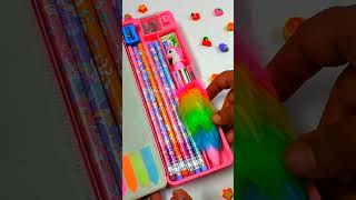 Unicorn pencil box filling stationary schoolsupplies shorts viralvideo youtubeshorts unicorn [upl. by Job]