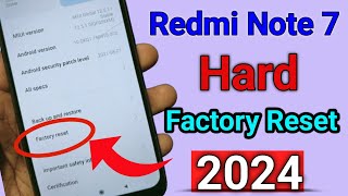 How To Factory Reset On Redmi Note 7  Redmi Phone Reset Kaise kare 2024 [upl. by Arobed]