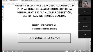 UGT SP GVA  Corrección examen C2 Aux Gestión OPE2021 [upl. by Teragram]